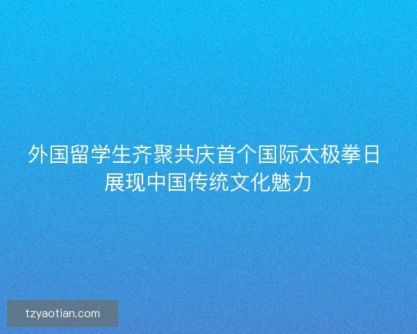 外国留学生齐聚共庆首个国际太极拳日 展现中国传统文化魅力