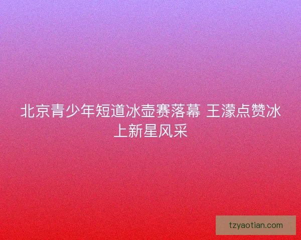北京青少年短道冰壶赛落幕 王濛点赞冰上新星风采